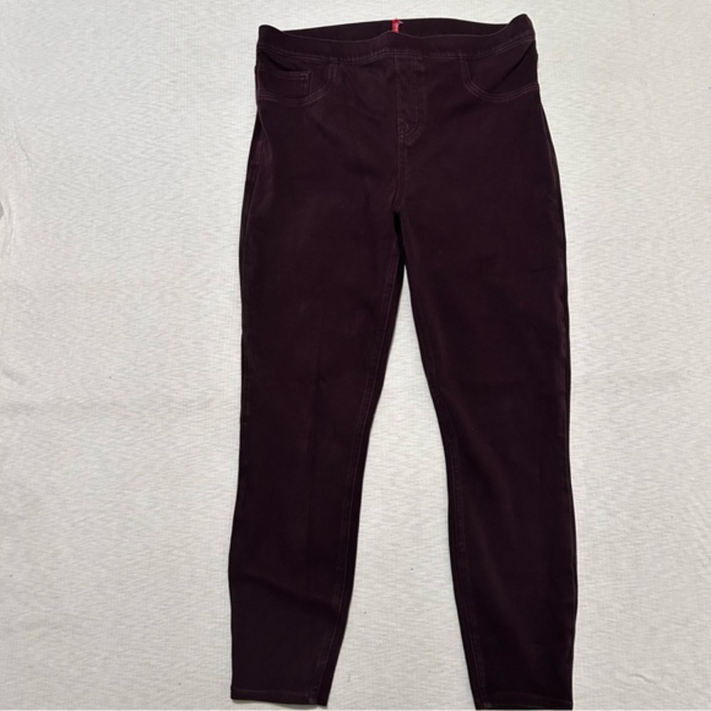 Spanx Pants Women Size 1X MaroonPurple High Rise Stretch Pockets